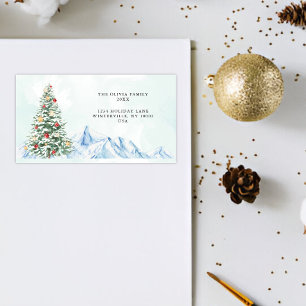 Modern Minimal Christmas Holiday Return Address Label