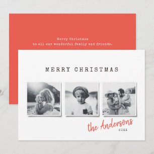 Modern minimal Christmas multi photo Holiday Card