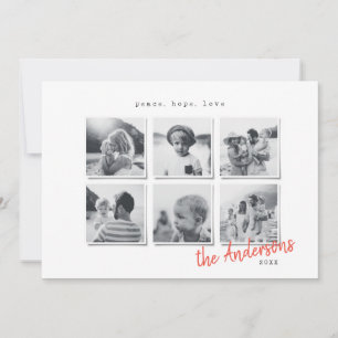Modern minimal Christmas multi photo Holiday Card