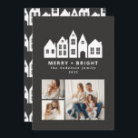 Modern minimal Christmas Nordic houses 3 photo Hol Holiday Card<br><div class="desc">Modern minimal Japan Christmas Nordic houses stylish simple 3 photo holiday card design</div>