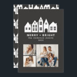 Modern minimal Christmas Nordic houses 3 photo Hol Holiday Card<br><div class="desc">Modern minimal Japan Christmas Nordic houses stylish simple 3 photo holiday card design</div>