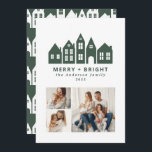 Modern minimal Christmas Nordic houses 3 photo Holiday Card<br><div class="desc">Modern minimal Japan Christmas Nordic houses stylish simple 3 photo holiday card design</div>