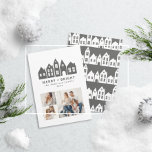 Modern minimal Christmas Nordic houses 3 photo Holiday Card<br><div class="desc">Modern minimal Japan Christmas Nordic houses stylish simple 3 photo holiday card design</div>