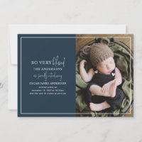 Modern minimal Christmas photo birth announcement