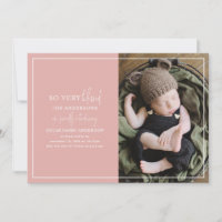 Modern minimal Christmas photo birth announcement