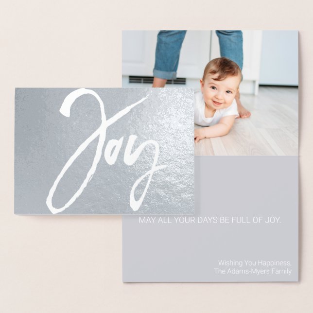 Modern Minimal Christmas Photo Card Joy Foil (Display)