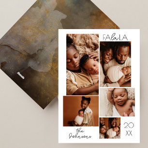 Modern Minimal Christmas Photo Collage Holiday Card