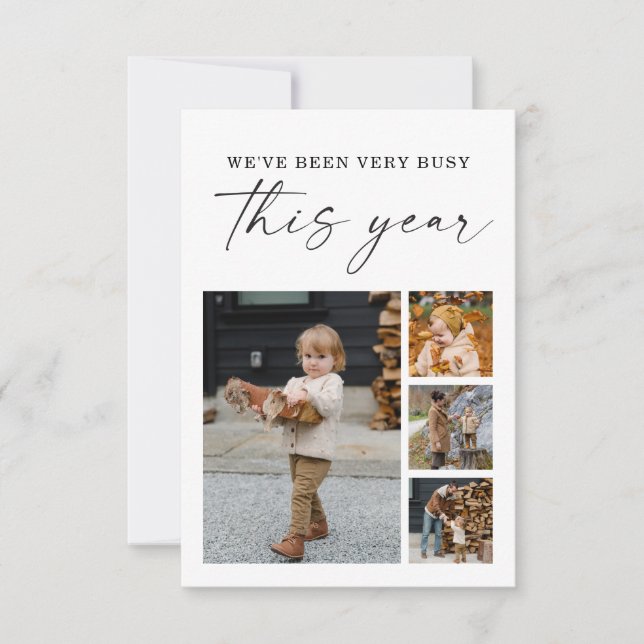 Modern Minimal Christmas Photos Card (Front)