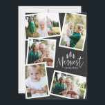 Modern minimal Christmas rustic multi photo Holiday Card<br><div class="desc">Modern minimal Christmas rustic stylish 5 photo holiday card. With modern hand drawn text and trees.</div>