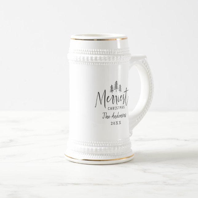 Modern minimal Christmas rustic typography Beer Stein (Front Right)