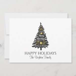 Modern Minimal Christmas Tree Happy Holidays Holiday Card