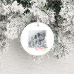 Modern minimal Christmas vintage family photo Ceramic Tree Decoration<br><div class="desc">Modern minimal Christmas vintage indie photo holiday ornament</div>