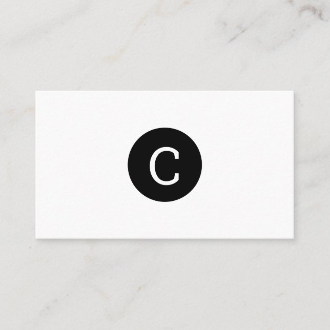 Modern minimal circle monogram Business Card (Front)