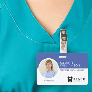 Modern & Minimal Circle Photo Frame & Company Logo ID Badge