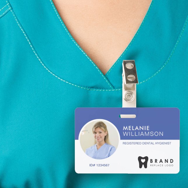 Modern & Minimal Circle Photo Frame & Company Logo ID Badge (Creator Uploaded)