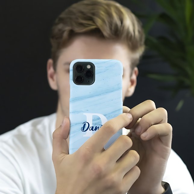 Modern Minimal Classic Elegant Monogram iPhone Case (Creator Uploaded)