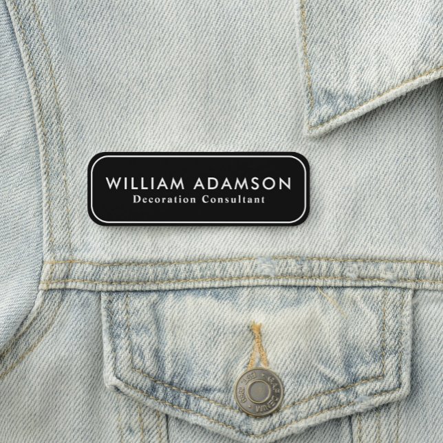 Modern Minimal Clean Black Professional Business Name Tag (Business Name Tags
Professional Name Tags
Black Name Tags
Minimalist Name Tags
Modern Name Tags)