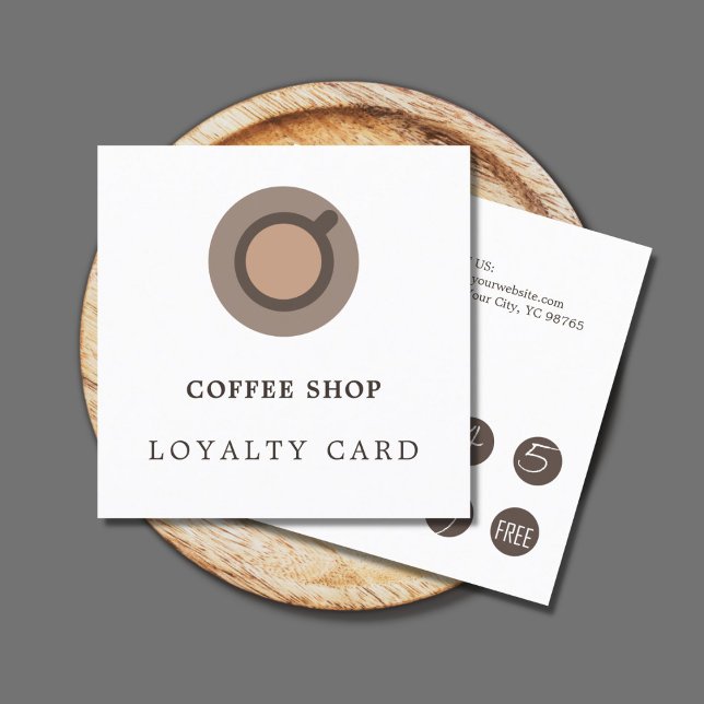 Modern Minimal Coffee Icon Shop Loyalty Card (Creator Uploaded)