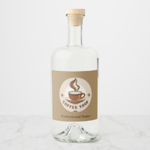 Modern Minimal Coffee Shop professional shop Liquor Bottle Label