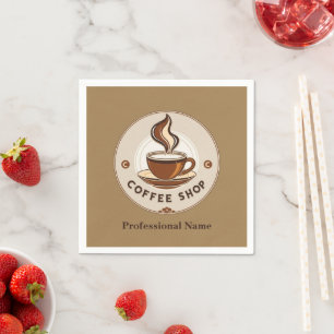 Modern Minimal Coffee Shop professional  shop Napkin