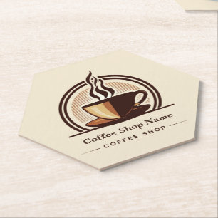 Modern Minimal Coffee Shop professional  shop Paper Coaster