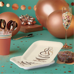 Modern Minimal Coffee Shop professional shop Paper Plate