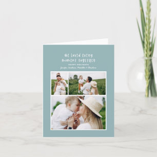 Modern minimal colorful family Christmas photo Holiday Card