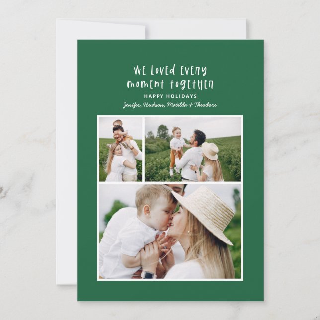 Modern minimal colourful family Christmas photo Holiday Card (Front)