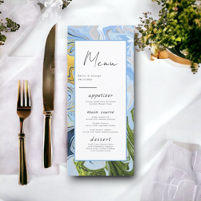 Modern Minimal Colourful Whimsical Abstract Weddin Menu (Creator Uploaded)