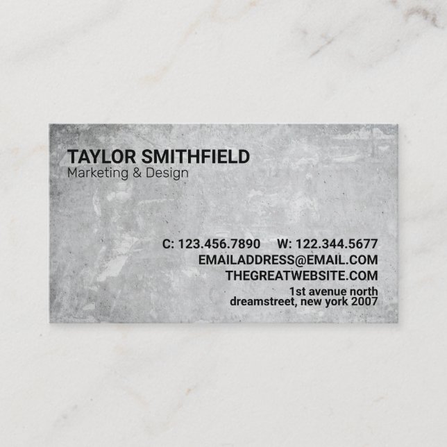 Modern Minimal Concrete Corporate Business Card (Front)