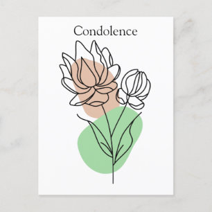 Modern Minimal Condolence Flower Postcard