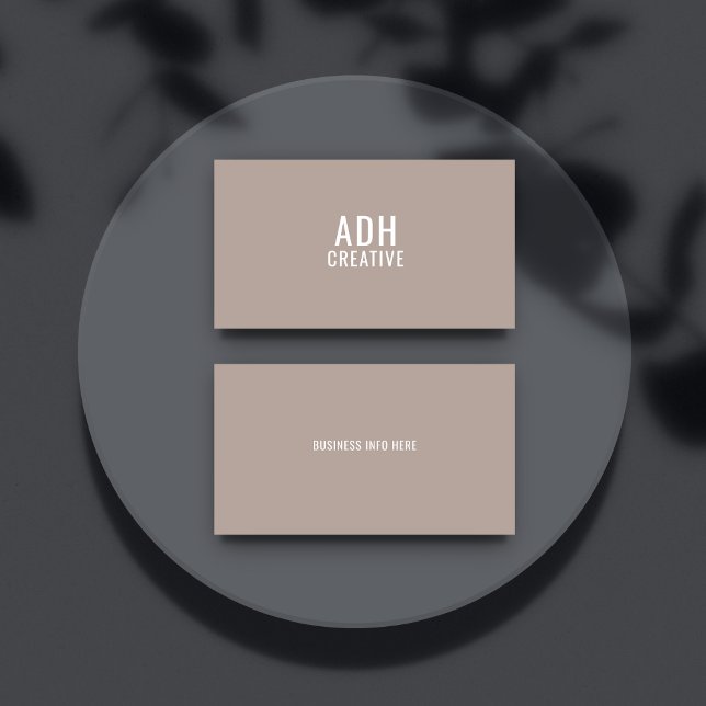 Modern Minimal Contemporary Natural Monogram Chic  Business Card (Creator Uploaded)
