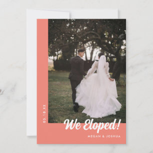 Modern Minimal Coral Pink Wedding Elopement Announcement