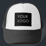 Modern Minimal Corporate Company Business Logo   Trucker Hat<br><div class="desc">Modern Customisable Business Company Corporate Logo gifts. Add your logo or image to this modern, elegant minimalist pink gradient ombre design. You can simply add your company logo, image, or personal photo. Editable logo or photo business or individual personal gift for a friend, co-worker, or anyone else. Customisable company business...</div>