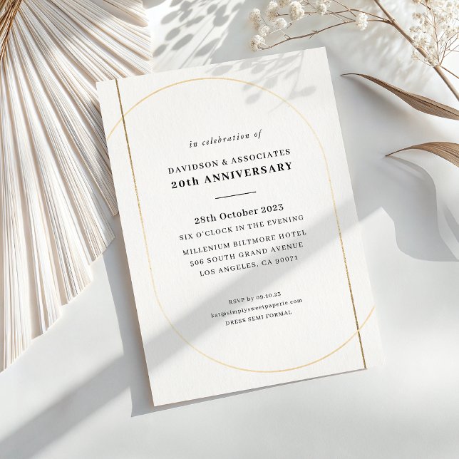 MODERN MINIMAL corporate event gold white black Invitation (Creator Uploaded)