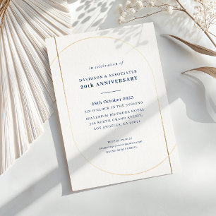 MODERN MINIMAL corporate event gold white navy Invitation