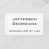 Modern & Minimal Counsellor At Law Business Card