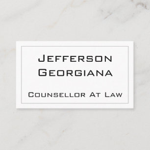 Modern & Minimal Counsellor At Law Business Card