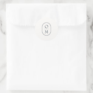 Modern Minimal Couple Monogram Wedding Sticker