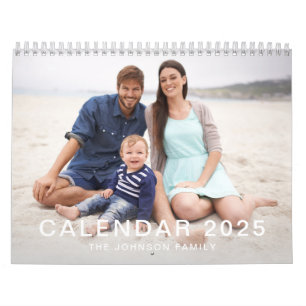 Modern Minimal Custom Family Pictures Photo Calendar