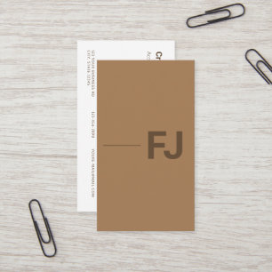 Modern Minimal Custom Logo Simple Dark Brown Business Card