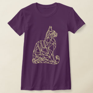 Modern Minimal Cute Unisex Abstract Geometric Cat  T-Shirt