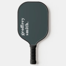 Modern Minimal Dark Custom Name Pickleball Paddle