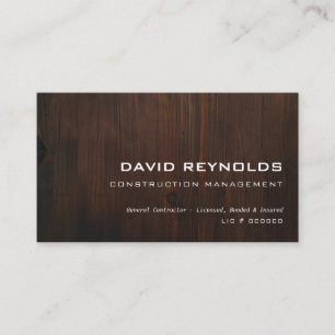 Modern & minimal Dark Wood - Construction Business Card