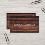 MODERN & MINIMAL DARK WOOD - CONSTRUCTION BUSINESS CARD<br><div class="desc">MODERN & MINIMAL PROFESSIONAL BUSINESS CARD - PRINTED DARK CHERRY WOOD PHOTO EFFECT - CONSTRUCTION - ARCHITECT . CoutureBusiness © at Zazzle. Elegant, simple, professional customizable business cards with modern, plain white font style text on a printed photo effect of wooden surface background. The plain sample text is shown for...</div>