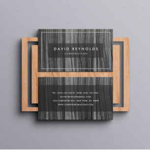 MODERN & MINIMAL DARK WOOD - CONSTRUCTION BUSINESS CARD