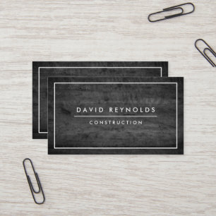 MODERN & MINIMAL DARK WOOD - CONSTRUCTION BUSINESS CARD
