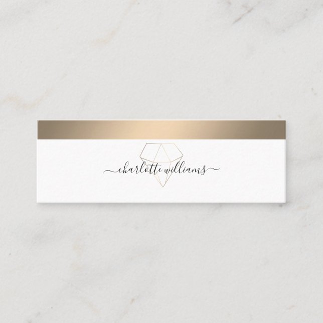Modern Minimal Diamant Salon Visitenkarte  Busines Mini Business Card (Front)