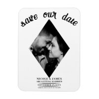 Modern Minimal Diamond Photo Wedding Save the Date