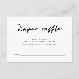 Modern Minimal Diaper Raffle Insert Blue